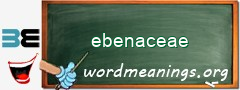 WordMeaning blackboard for ebenaceae